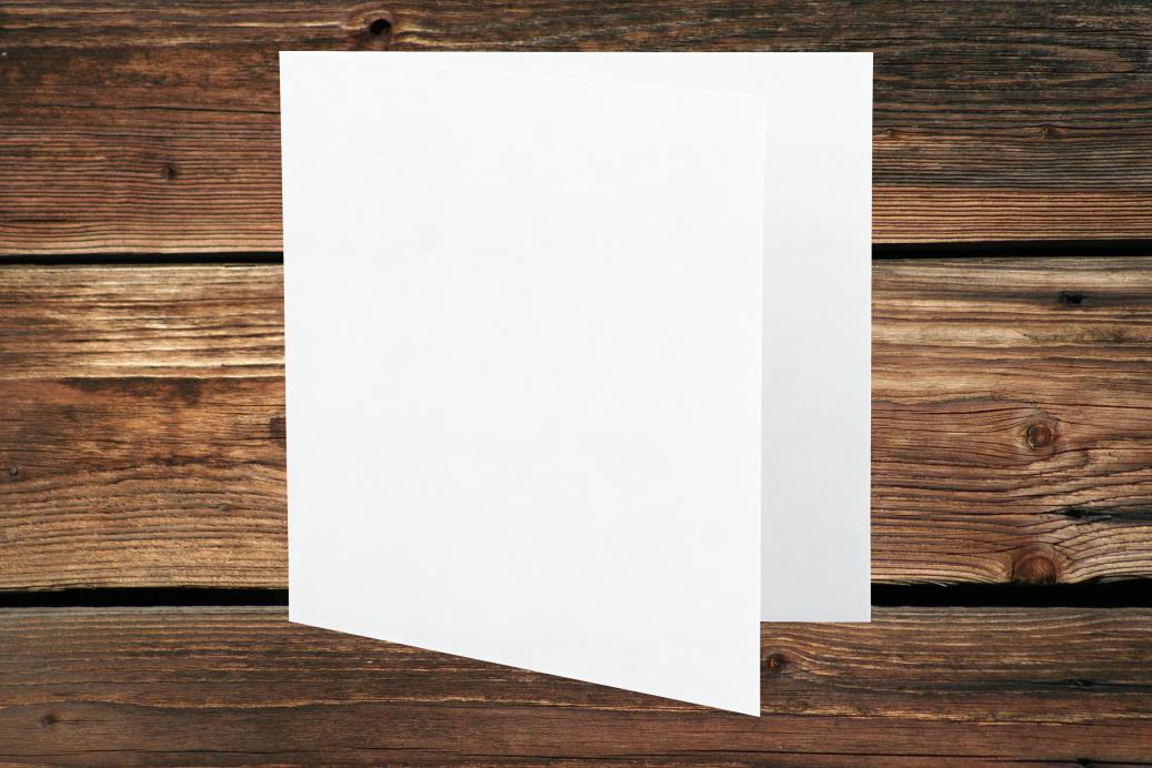 Klappkarten 110x110/220 mm Naturweiß 230 g/qm